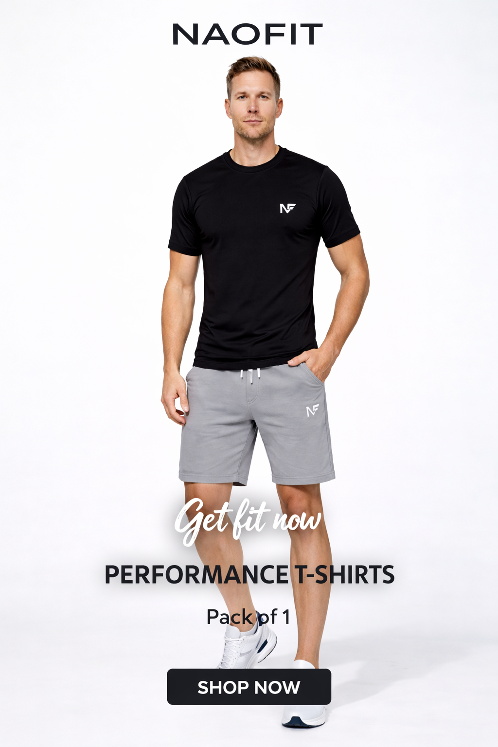 Naofit Men Rapid Dry Slim Fit Tshirt for Sports or Gym