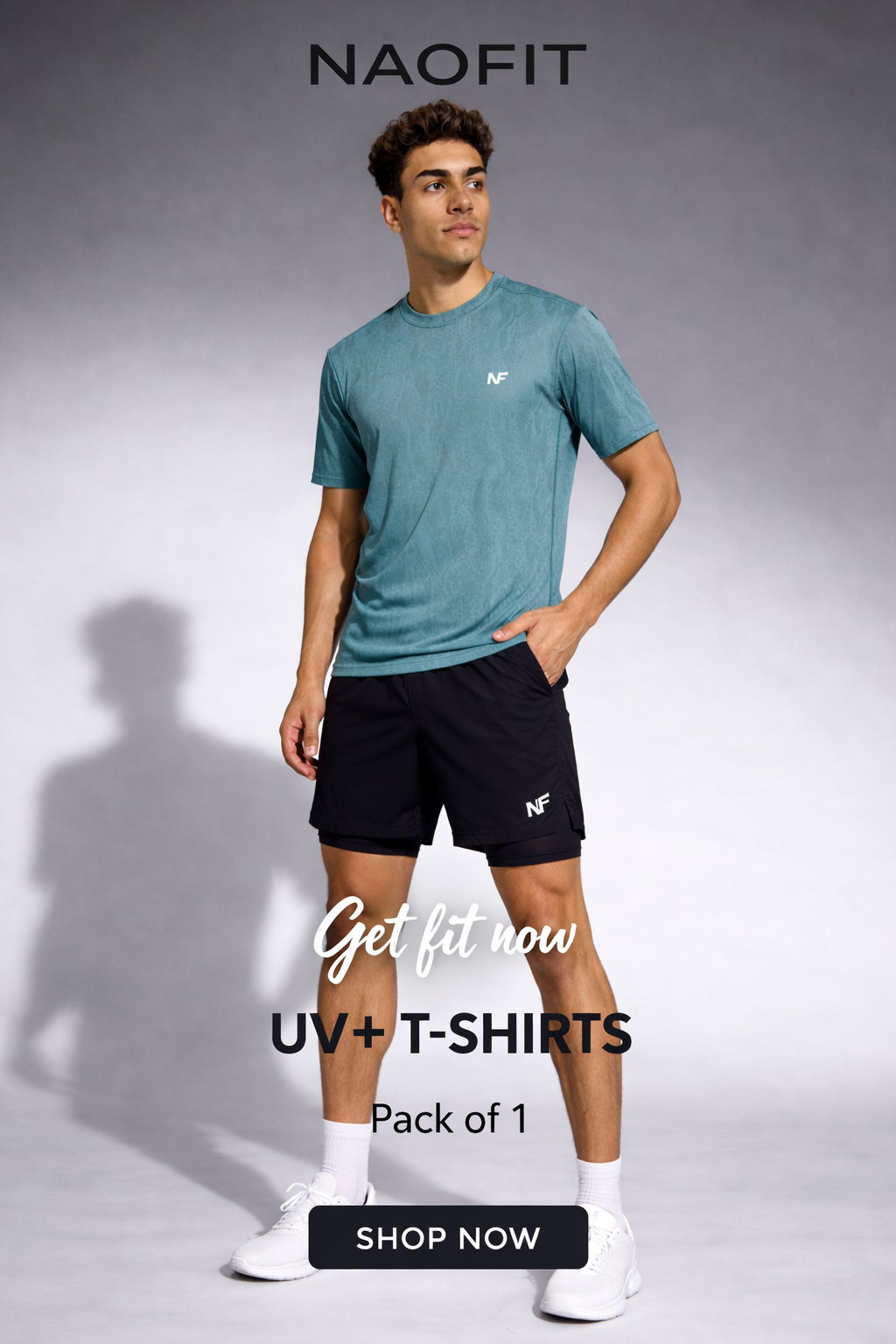 Naofit Men Anti Odour UPF 50 Sports & Gym Tshirt