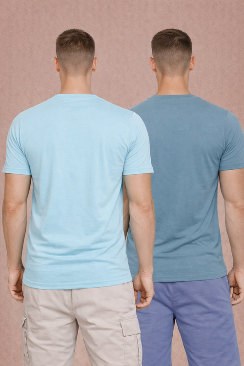 NAOFIT COOL+ Performance Tee Ultra-Light Activewear  Bottle Green & Aqua Blue Pack of 2