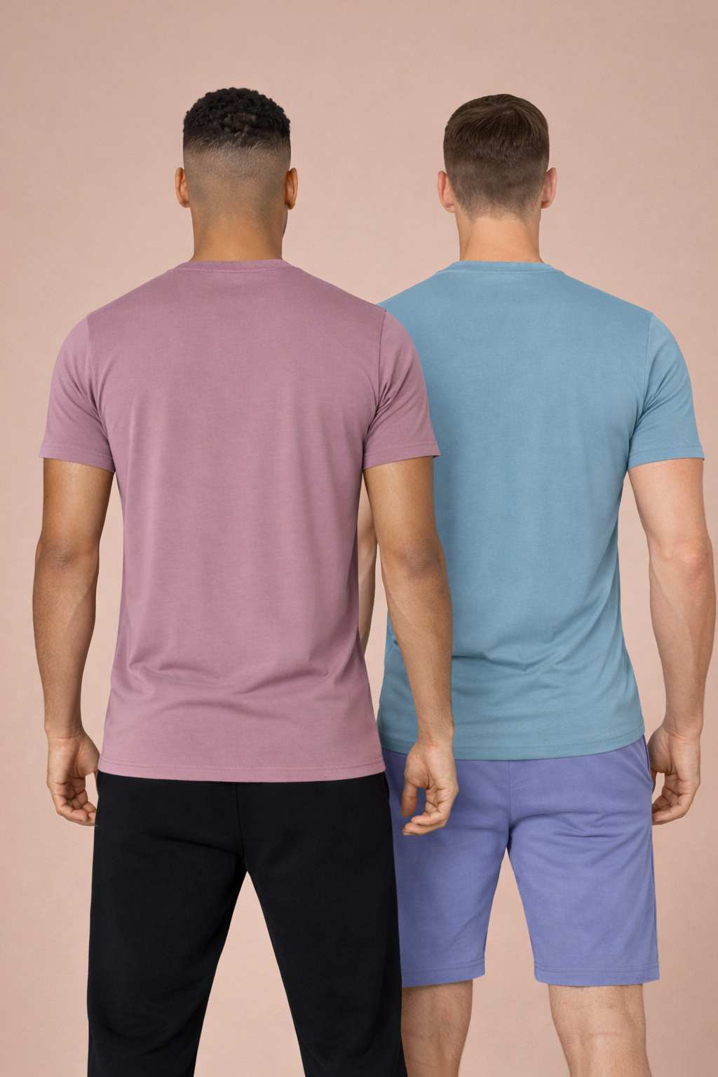 NAOFIT COOL+ Performance Tee Ultra-Light Activewear  Brownish Mauve & Bottle Green Pack of 2