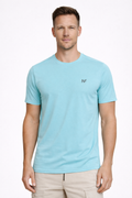 Naofit Men Rapid Dry Slim Fit Tee — Aqua Blue | Gym or Sports
