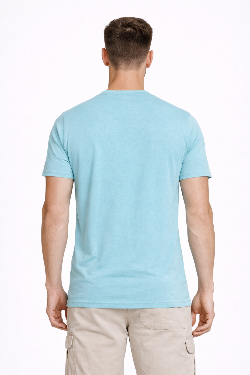 Naofit Men Rapid Dry Slim Fit Tee — Aqua Blue | Gym or Sports
