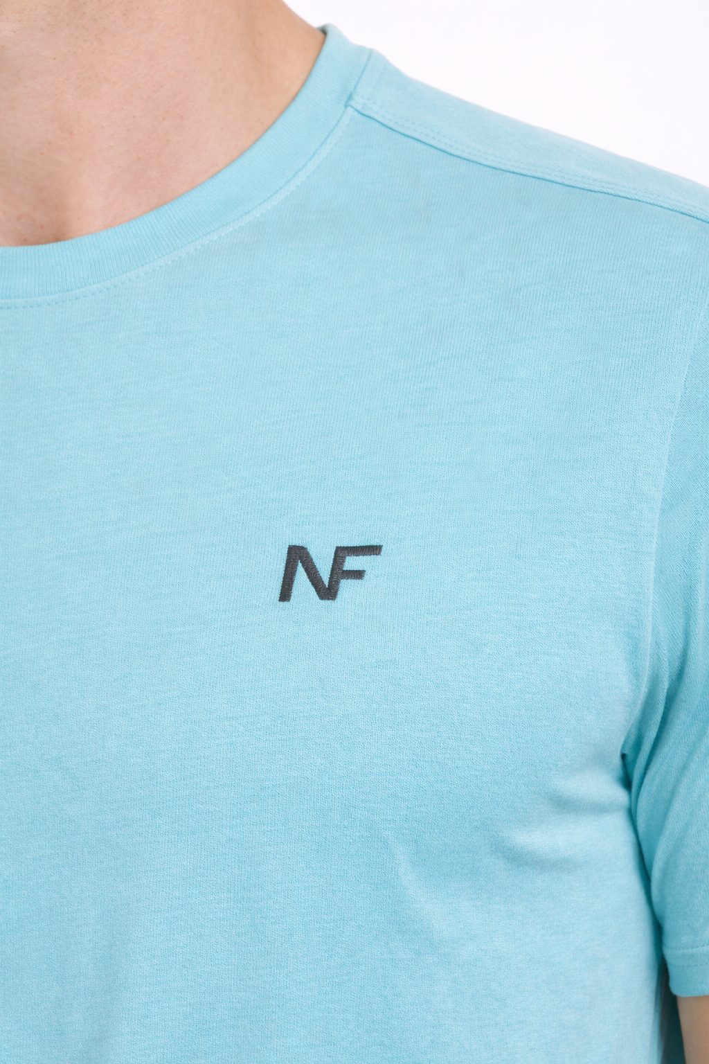 Naofit Men Rapid Dry Slim Fit Tee — Aqua Blue | Gym or Sports