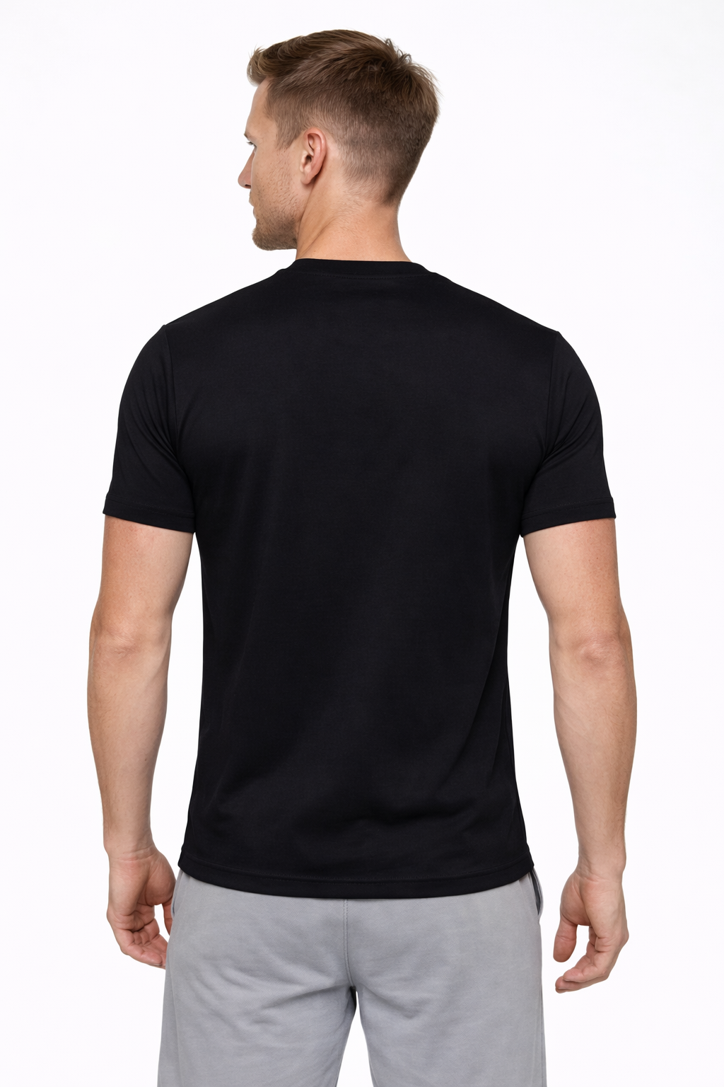 Naofit Plain Logo Tee —Jet Black  | Gym Tee