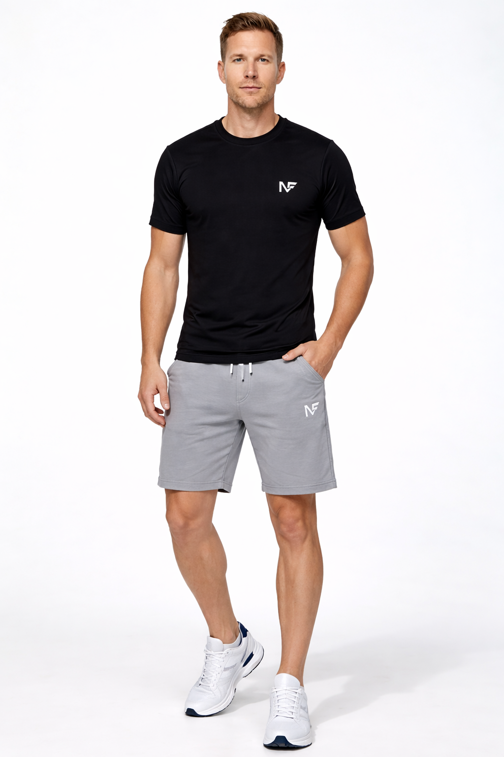 Naofit Plain Logo Tee —Jet Black  | Gym Tee