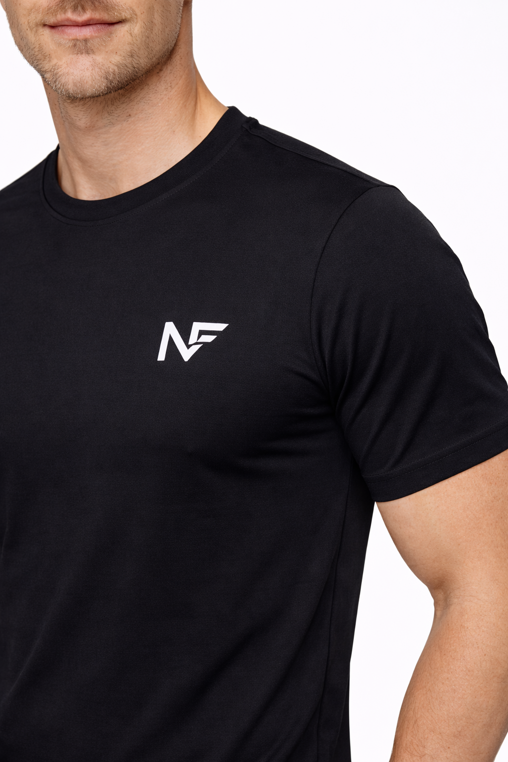 Naofit Plain Logo Tee —Jet Black  | Gym Tee