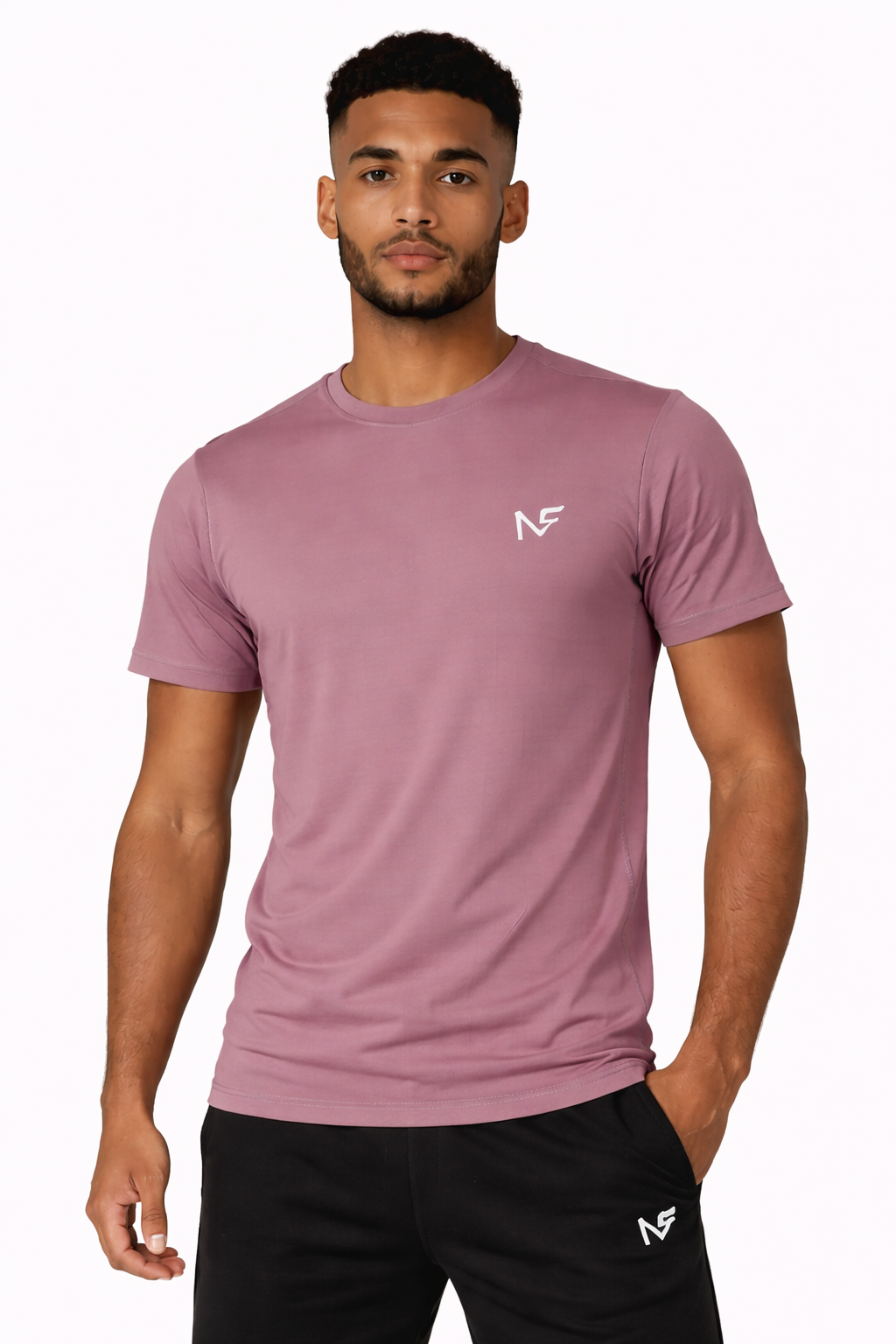 Naofit Men Rapid Dry Slim Fit Tee — Brown | Gym or Sports