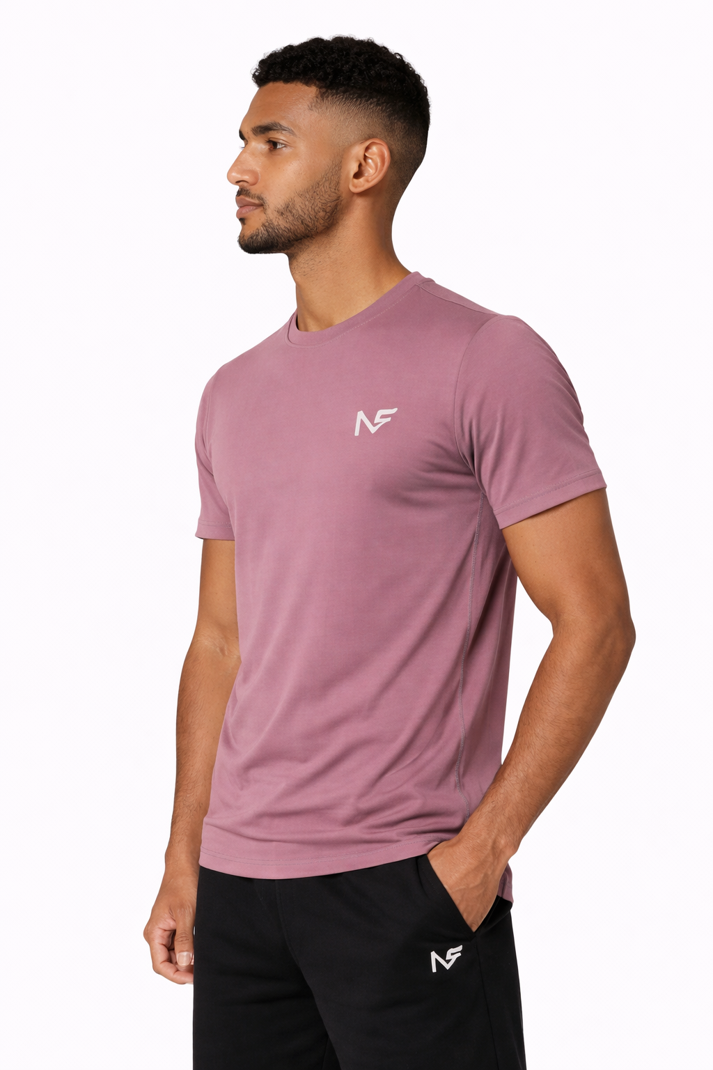 Naofit Men Rapid Dry Slim Fit Tee — Brown | Gym or Sports