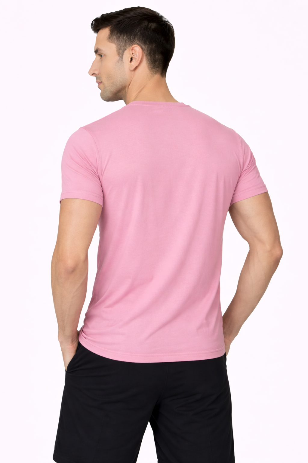 Naofit Plain Logo Tee —Rose Pink | Gym Tee