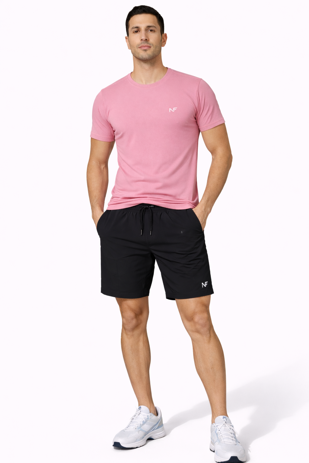 Naofit Plain Logo Tee —Rose Pink | Gym Tee