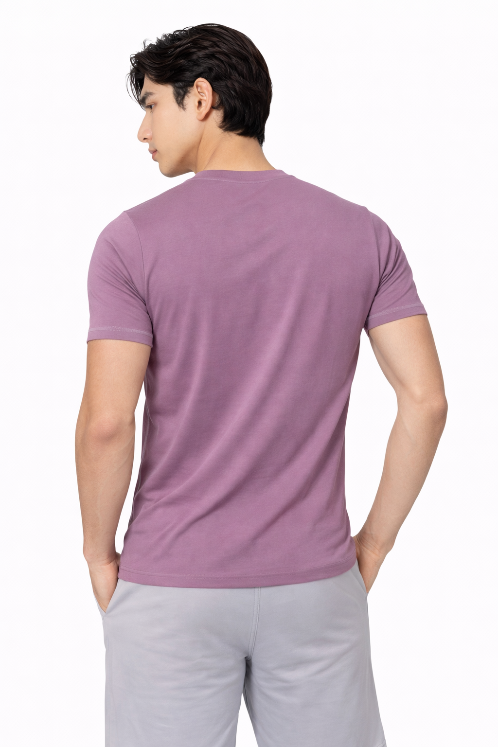 Naofit Men Rapid Dry Slim Fit Tee — Orchid Purple | Gym or Sports