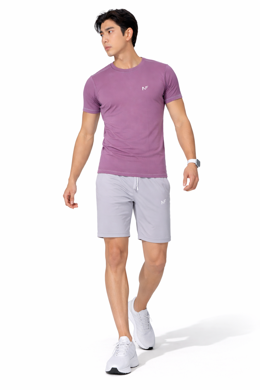 Naofit Men Rapid Dry Slim Fit Tee — Orchid Purple | Gym or Sports