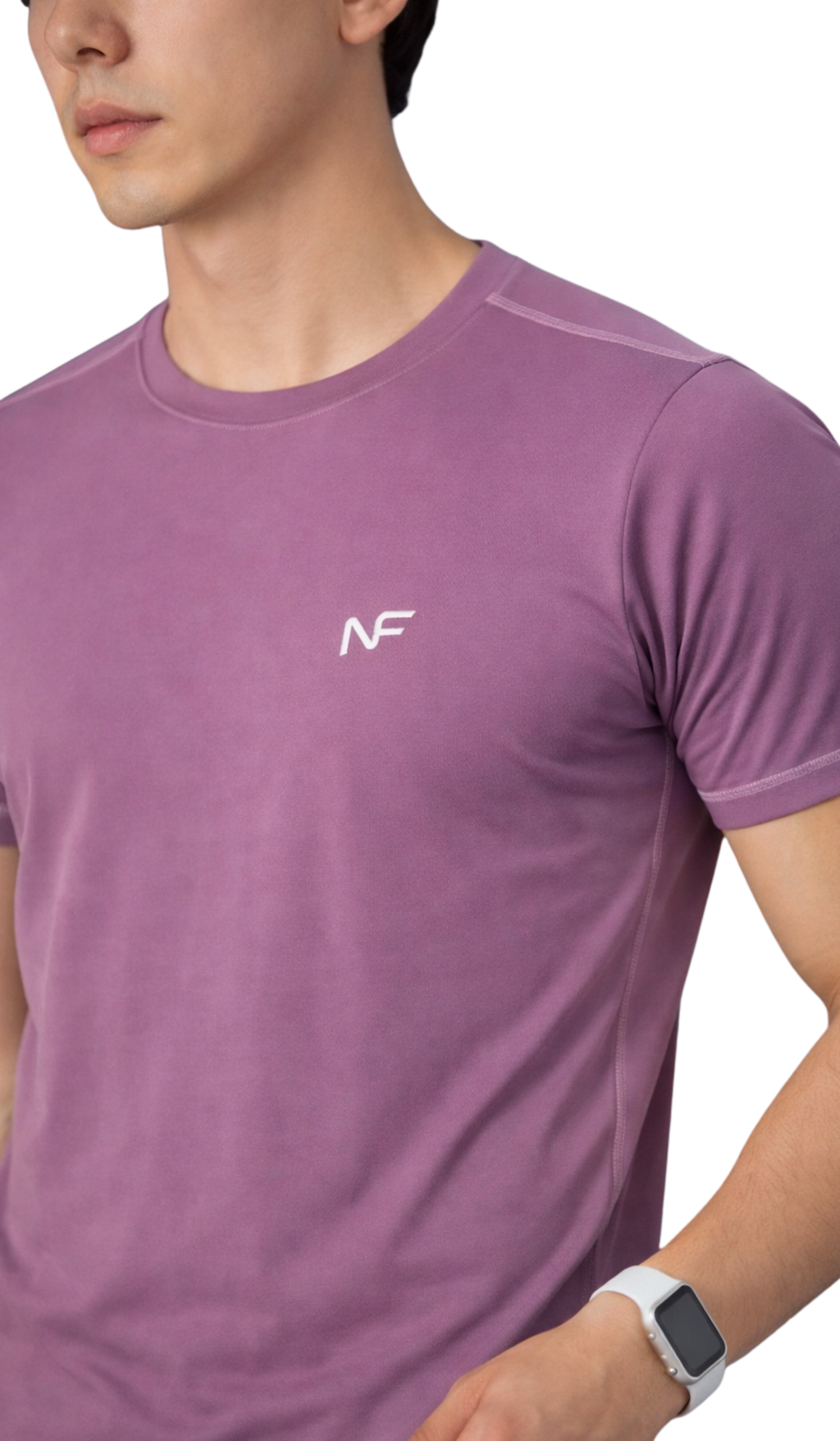 Naofit Men Rapid Dry Slim Fit Tee — Orchid Purple | Gym or Sports