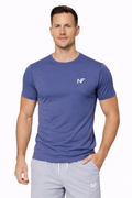 Naofit Men Rapid Dry Slim Fit Tee — Steel Blue | Gym or Sports