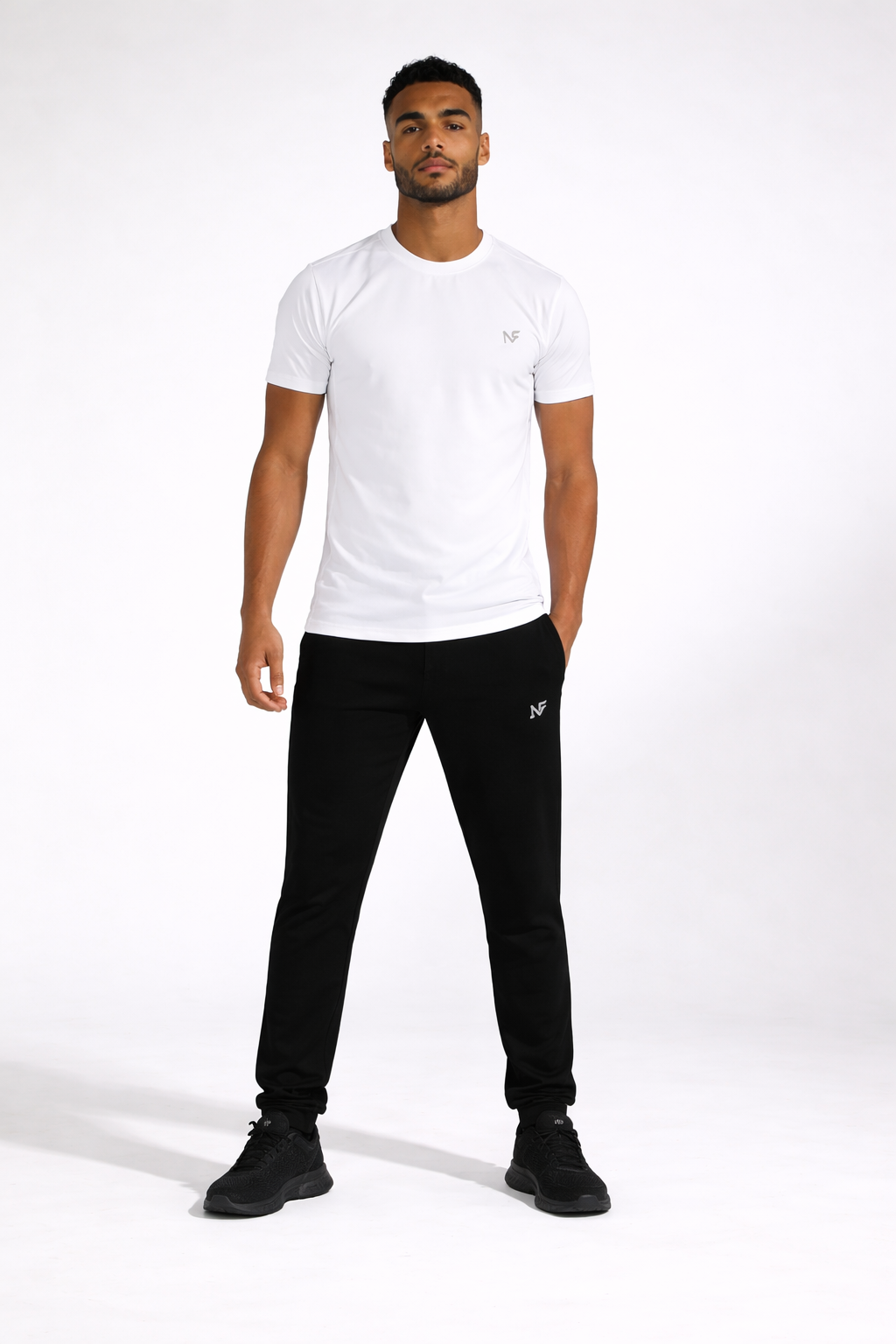 Naofit Men Rapid Dry Slim Fit Tee — White | Gym or Sports