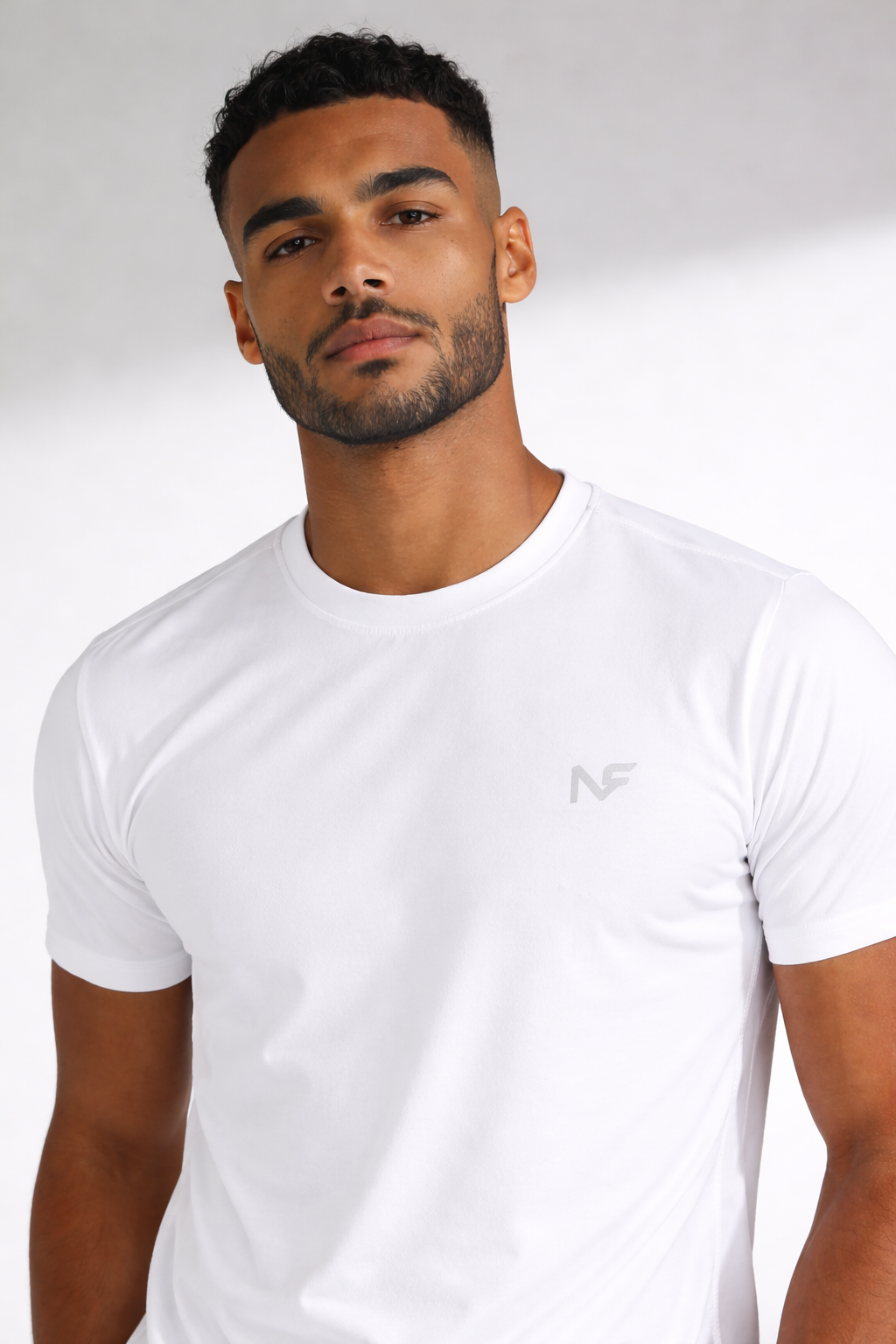 Naofit Men Rapid Dry Slim Fit Tee — White | Gym or Sports