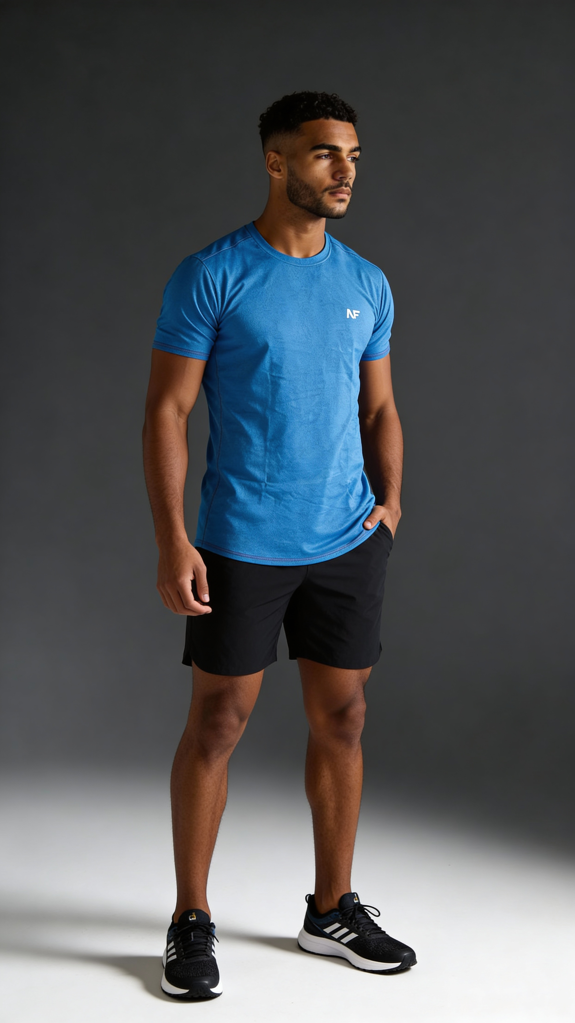 Naofit UV Tee — Blue | Quick Dry Gym Tee for Men