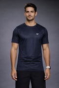 Naofit  Men Anti Odour UPF50 Slim Fit Tshirt —Dark Blue | Gym or Sports