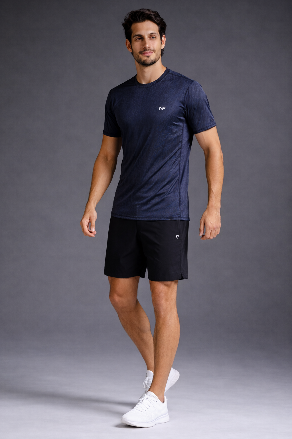 Naofit  Men Anti Odour UPF50 Slim Fit Tshirt —Dark Blue | Gym or Sports