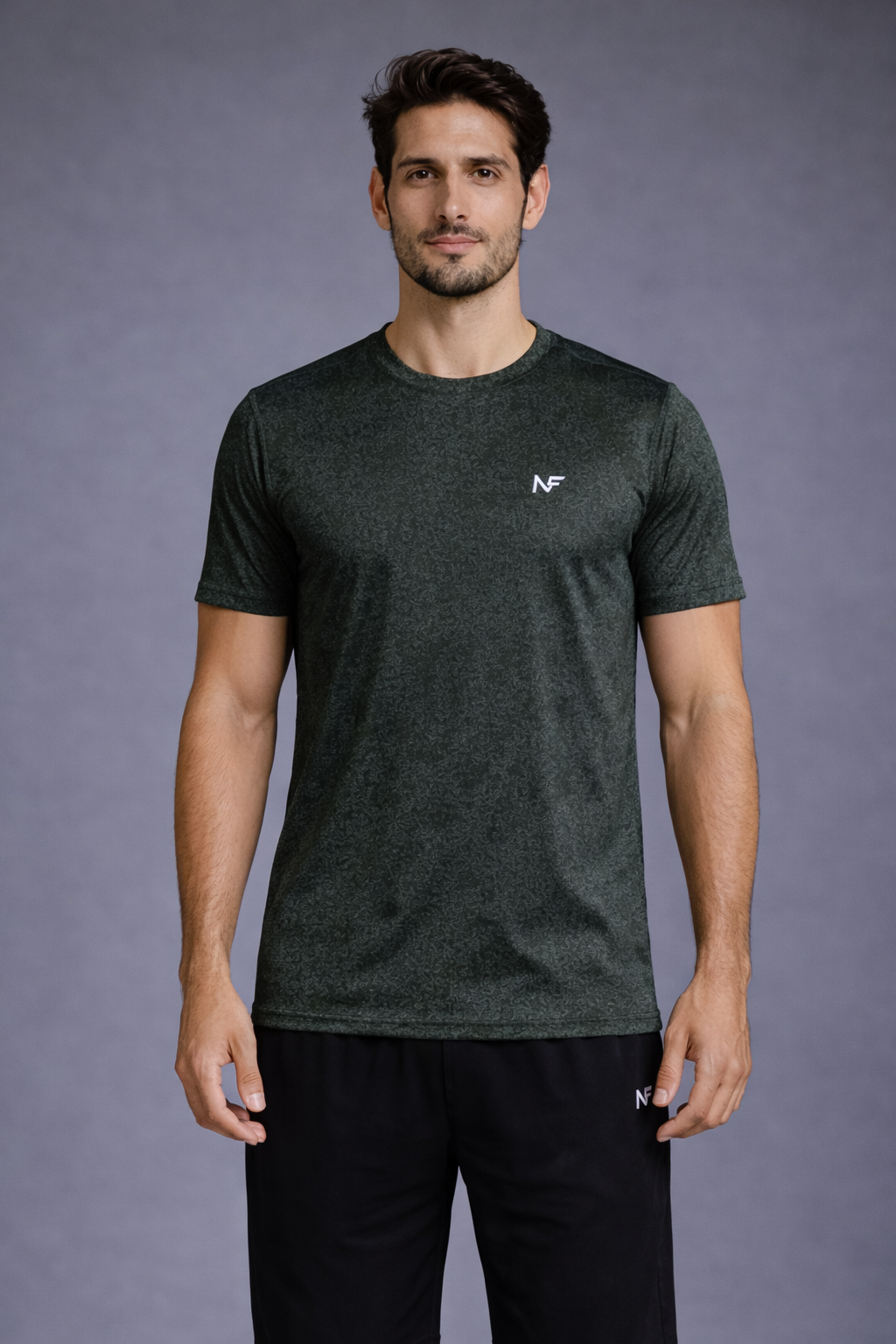 Naofit  Men Anti Odour UPF50 Slim Fit Tshirt — Dark Green | Gym or Sports