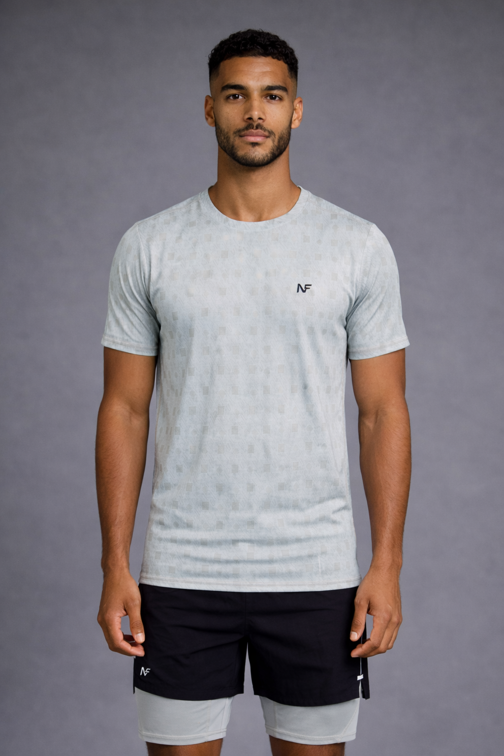 Naofit  Men Anti Odour UPF50 Slim Fit Tshirt — Light Grey | Gym or Sports