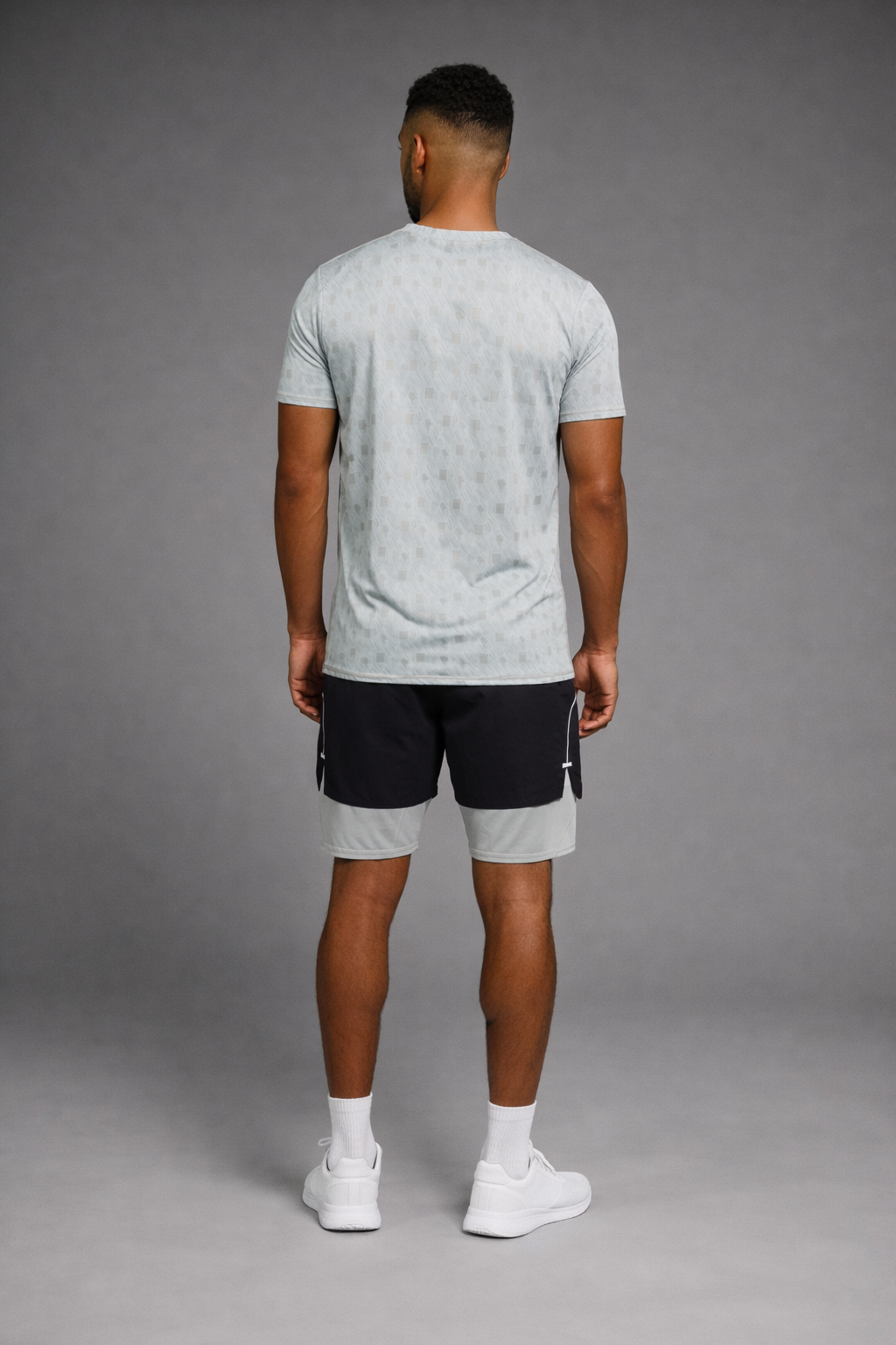 Naofit  Men Anti Odour UPF50 Slim Fit Tshirt — Light Grey | Gym or Sports