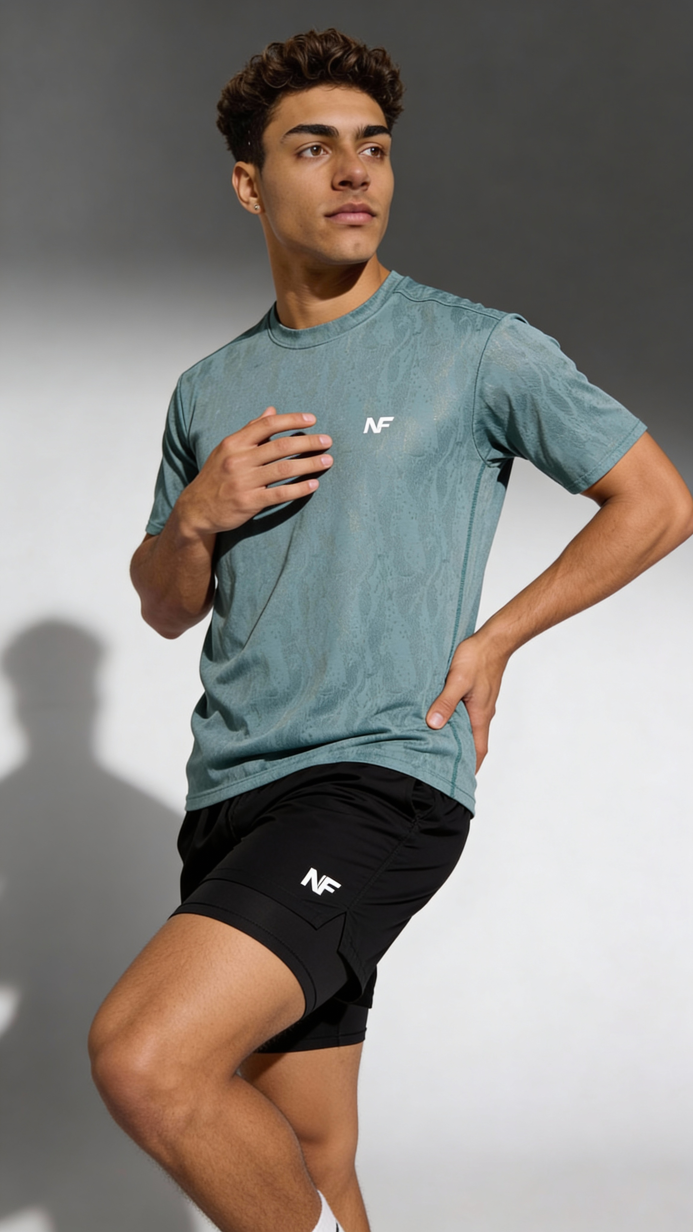 Naofit  Men Anti Odour UPF50 Slim Fit Tshirt — Light Green | Gym or Sports