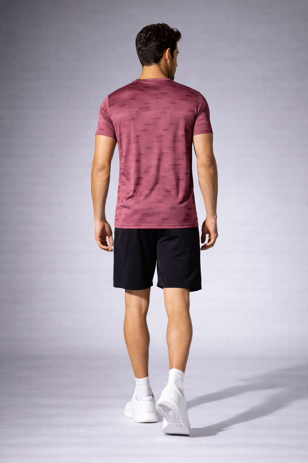 Naofit UV Tee — Maroon | Quick Dry Gym Tee for Men