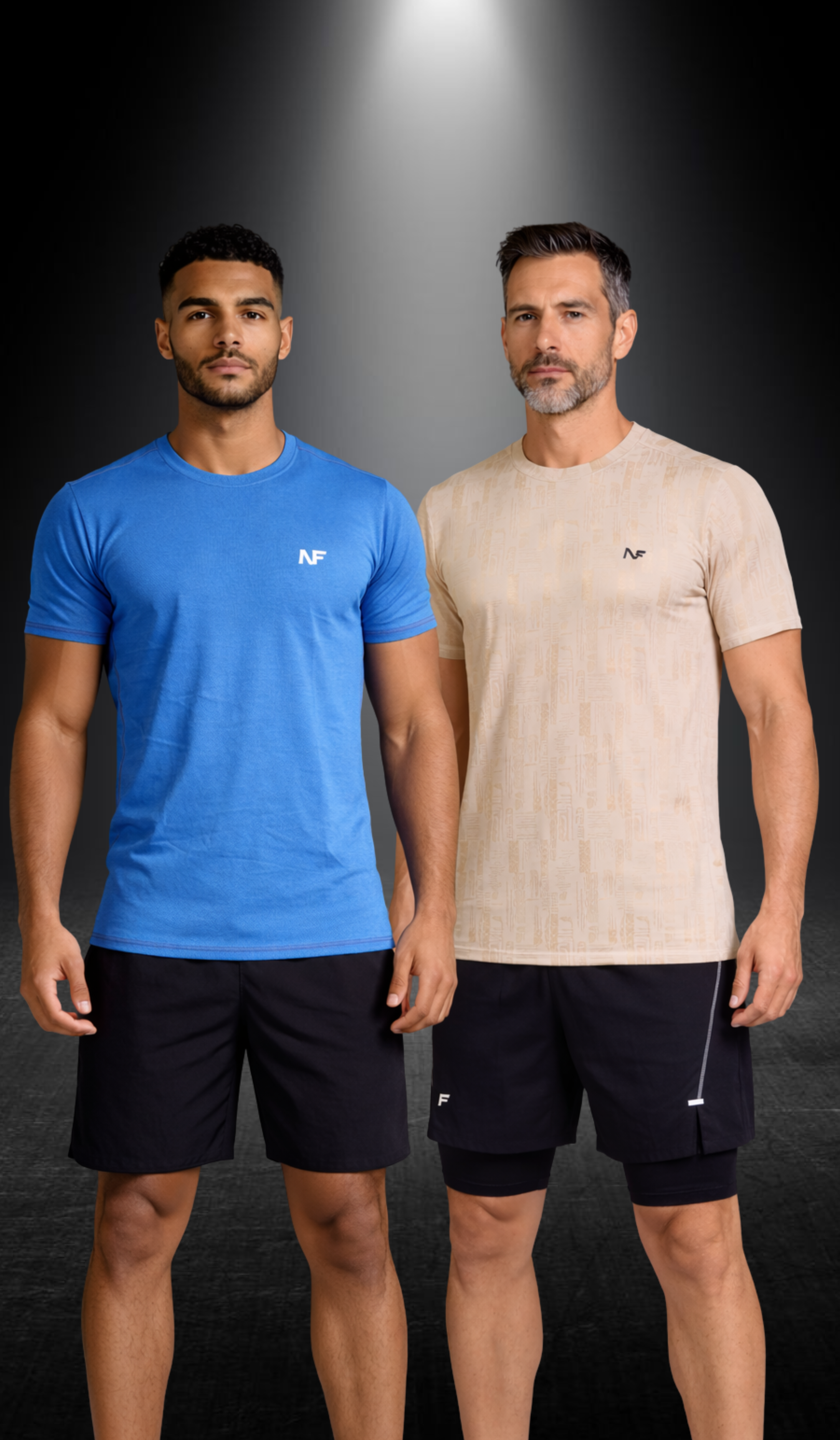 Naofit T-shirt with Nao Cool Technology Blue & Biege