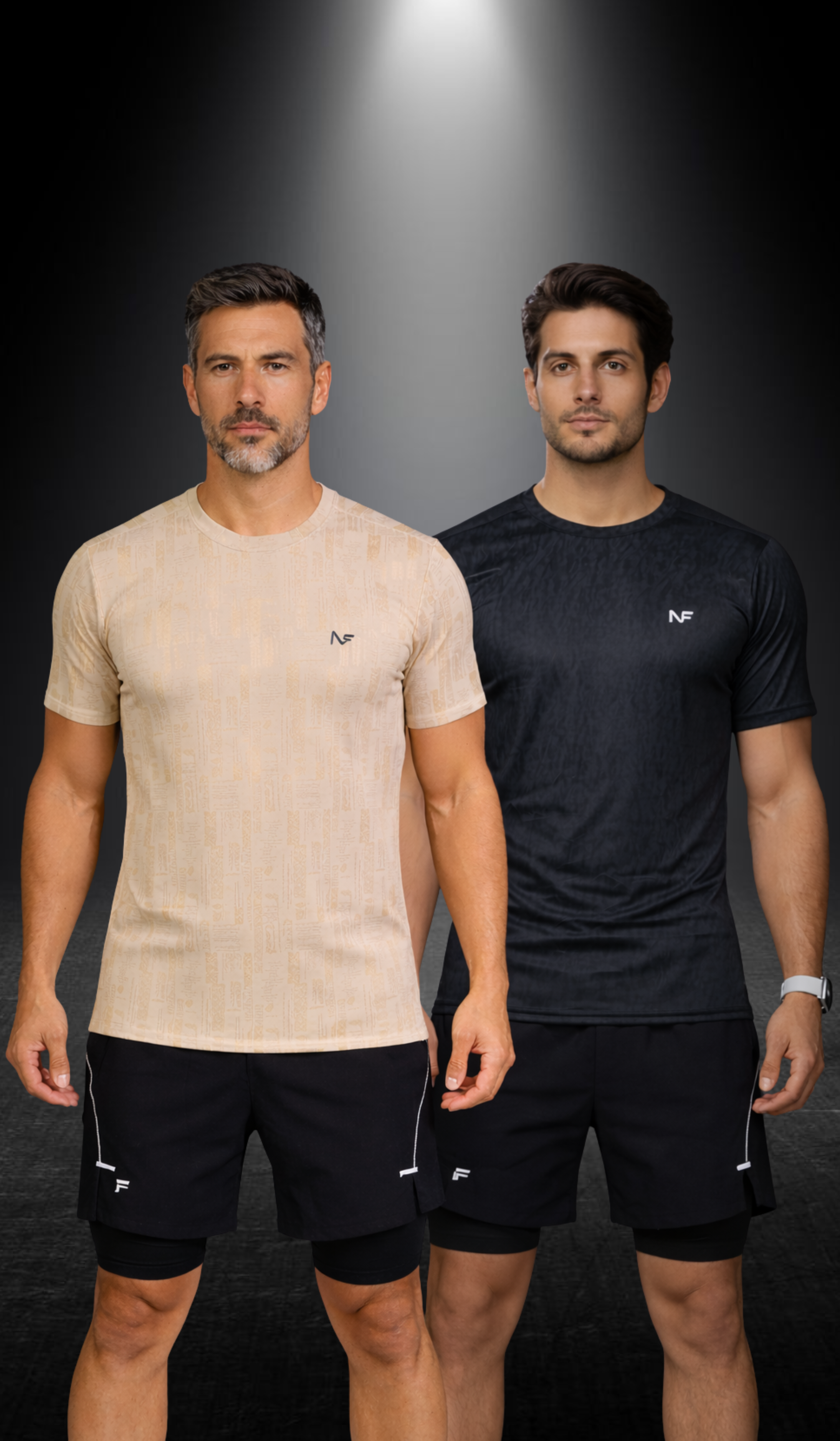 Naofit T-shirt with Nao Cool Technology Dark Bule & Biege