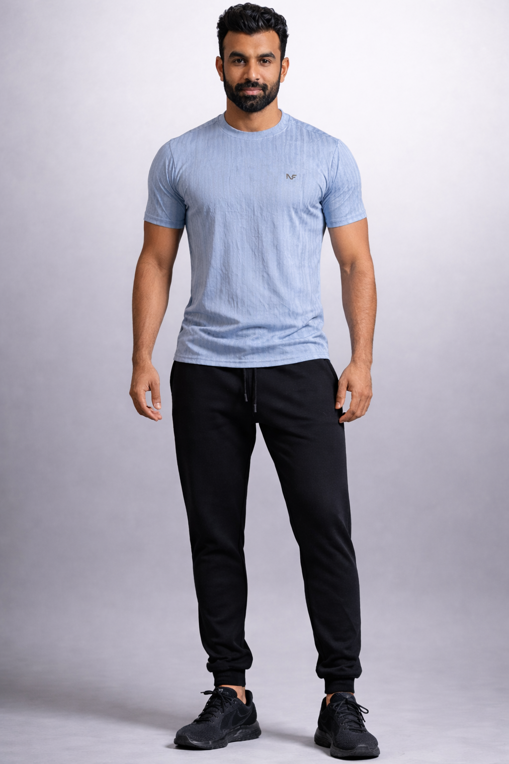 Naofit T-shirt with Nao Cool Technology Dark Bule & Dark Gray