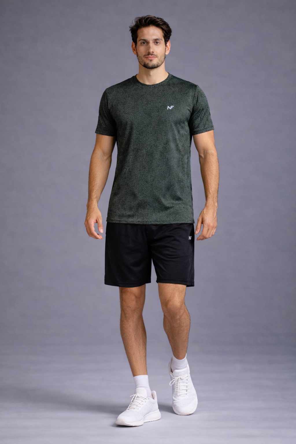 Naofit  Men Anti Odour UPF50 Slim Fit Tshirt — Dark Green | Gym or Sports
